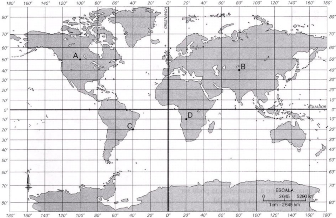 Mapa de coordenadas geográficas
